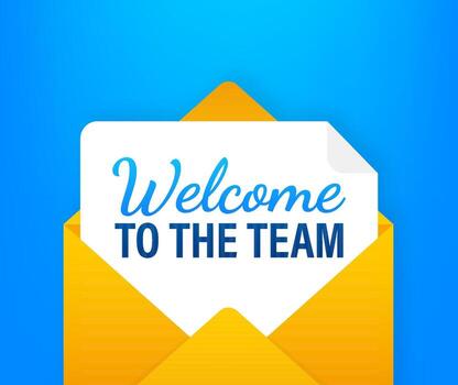 Sending a welcome message to a new team member vector