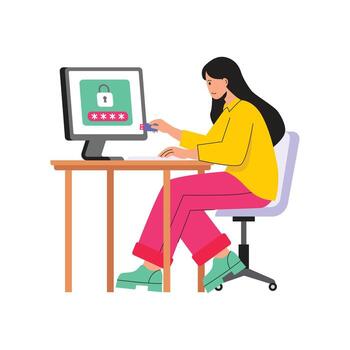 utilizando un seguridad llave hardware simbólico para dos factores autenticación ilustración vector