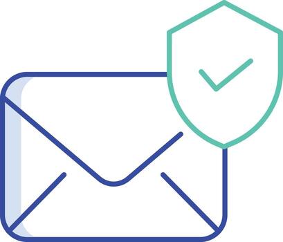 email security check outline color icon design vector