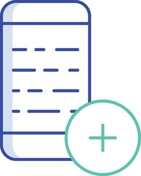 smartphone add outline color icon design vector