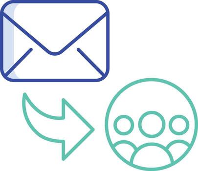 email send outline color icon design vector