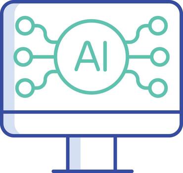 ai computadora contorno color icono diseño vector