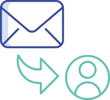 email send user outline color icon design vector