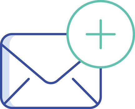 email add outline color icon design vector