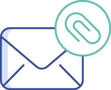 email attachment outline color icon design vector