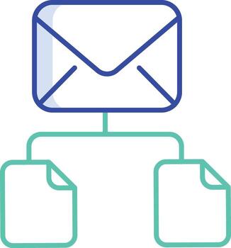 email hierarchy outline color icon design vector