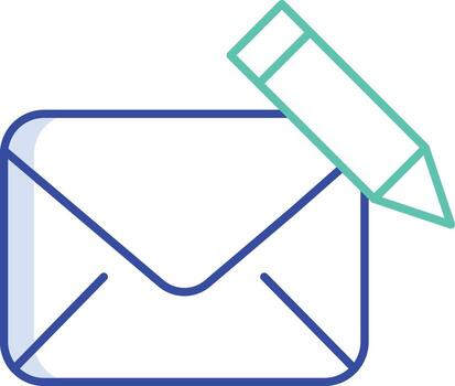 compose mail outline color icon design vector