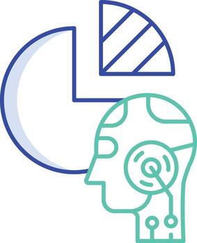 ai analytics outline color icon design vector