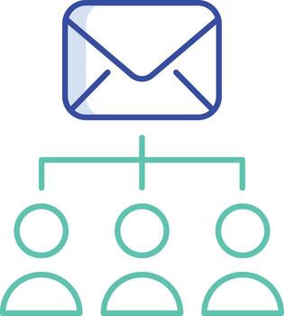 email subscribers outline color icon vector