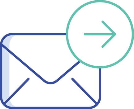 email forward outline color icon design vector