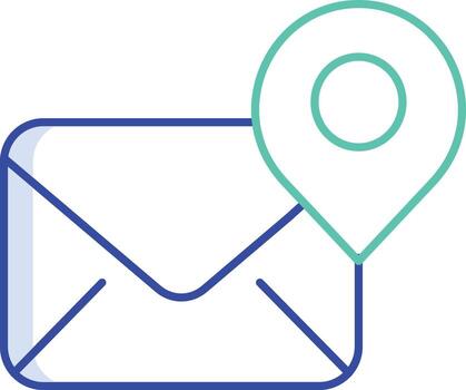 email location outline color icon design vector