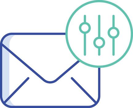 correo electrónico controlar contorno color icono diseño vector