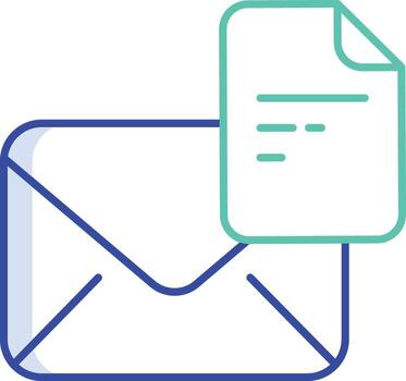 correo electrónico archivo contorno color icono diseño vector