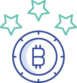 bitcoin clasificación contorno color icono diseño vector