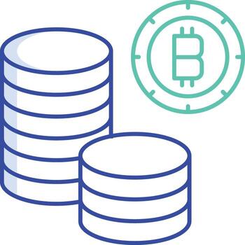 bitcoin contorno color icono diseño vector