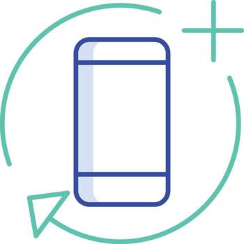 mobile reboot outline color icon design vector