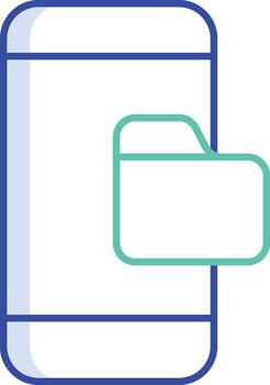 smartphone folder outline color icon design vector