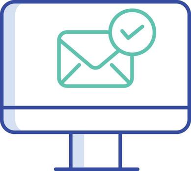 email sent check outline color icon design vector