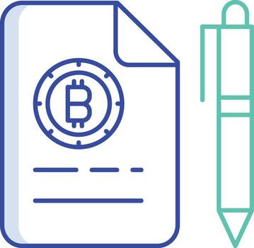 bitcoin archivo contorno color icono diseño vector