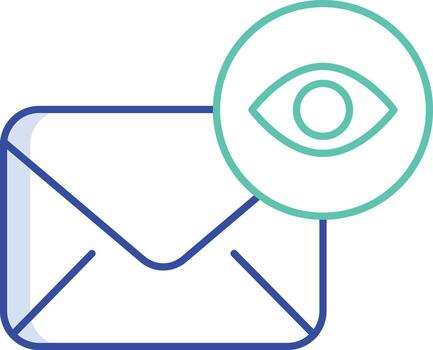 email view outline color icon design vector