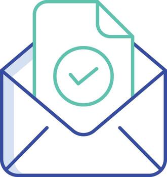 email check outline color icon design vector