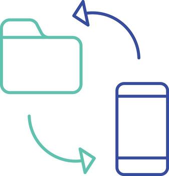 mobile transfer folder outline color icon design vector