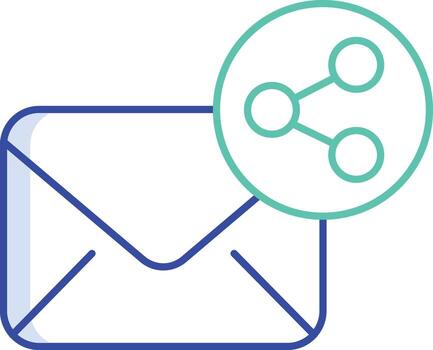 correo electrónico compartir contorno color icono diseño vector