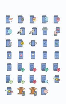 Various mobile app user interface icons vector