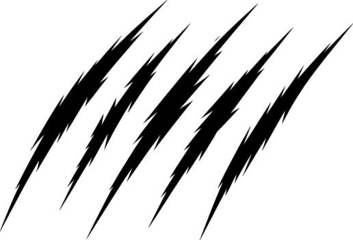 Jagged claw marks scratches abstract grunge texture design element vector