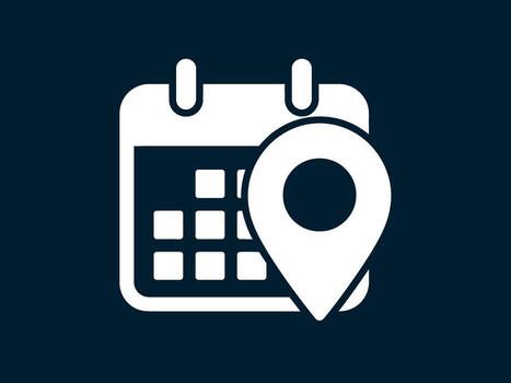 Calendar and location pin icon for scheduling and event planning simplified vector