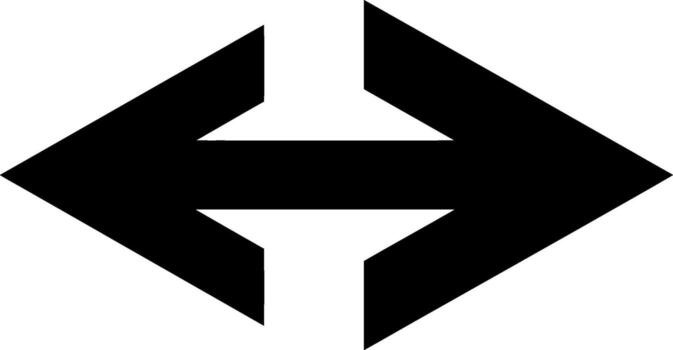 Symmetrical black arrow symbol representing connection exchange or forward backward movement vector
