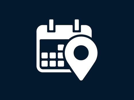 Calendar location pin icon simple graphic element for scheduling and navigation themes vector