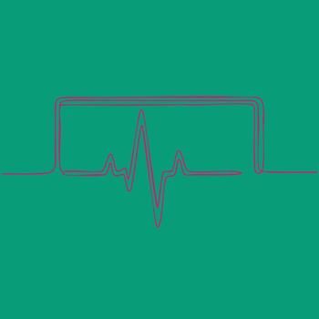 estilizado latido del corazón línea con un brillante legumbres efecto en un vibrante enfatizando salud y médico temas vector