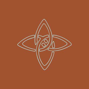 intrincado céltico nudo diseño con simétrico bucles y entretejido patrones en un calentar marrón vector