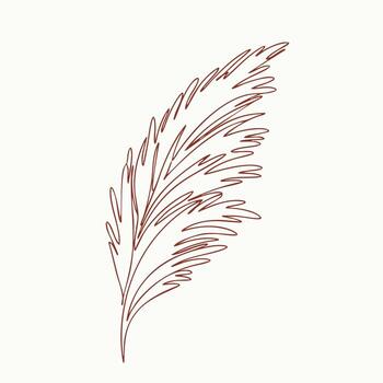 elegante soltero pluma con multa detalles y suave curvas, exhibiendo natural belleza y intrincado estructura en un minimalista estilo vector