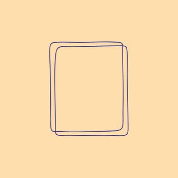 Minimalist abstract line drawing of a rectangular shape on a soft pastel emphasizing simplicity and modern design vector