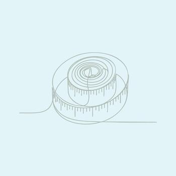 Measuring tape coiled on a light emphasizing precision and measurement tools vector