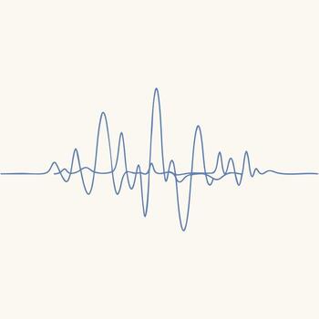 minimalista forma de onda representación con suave curvas y simétrico picos en un ligero vector