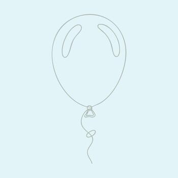 Single helium balloon with a string floating against a light pastel , symbolizing celebration and lightness vector