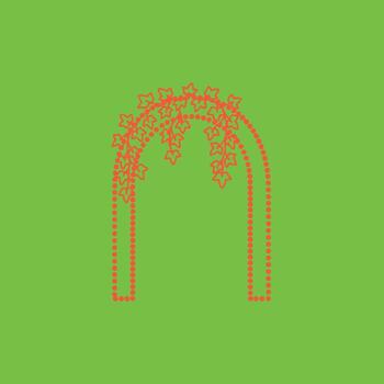 decorativo arco adornado con intrincado hiedra y floral patrones en un vibrante verde vector