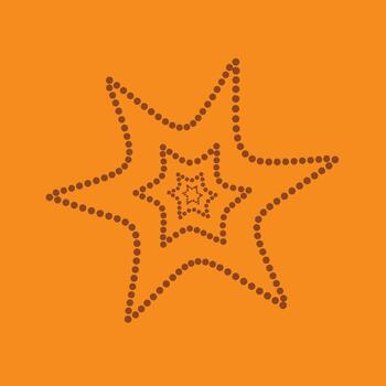 resumen en forma de estrella modelo compuesto de punteado líneas creando un espiral efecto en contra un vibrante naranja vector