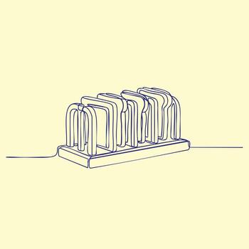 Minimalist wireframe representation of a collection of books on a stand, emphasizing clean lines and simple design elements vector