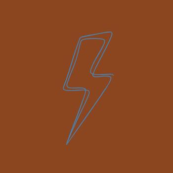 Minimalist neon lightning bolt outline on a warm brown emphasizing simplicity and modern design elements vector