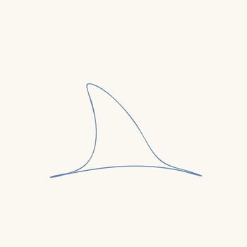 Minimalist line drawing of a shark fin in a calm, neutral emphasizing simplicity and elegance vector