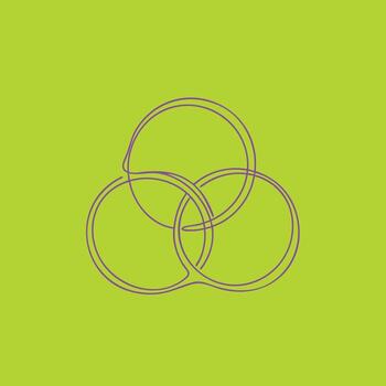 Colorful rubber bands intertwined on a vibrant lime green creating a dynamic abstract composition vector