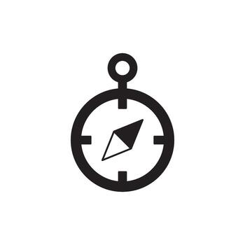 Icon of a compass, symbolizing navigation, direction, and exploration for adventure and travel enthusiasts vector