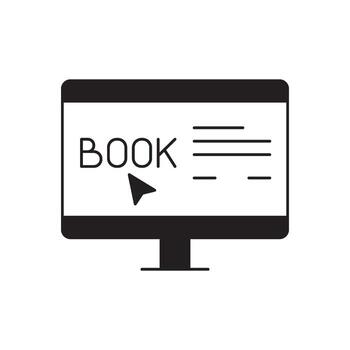 Online booking screen with cursor, representing digital reservation and scheduling services for various activities and events, simplifying user experience vector