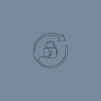 seguro digital candado con circular flecha simbolizando datos proteccion y la seguridad cibernética en moderno tecnología contexto vector