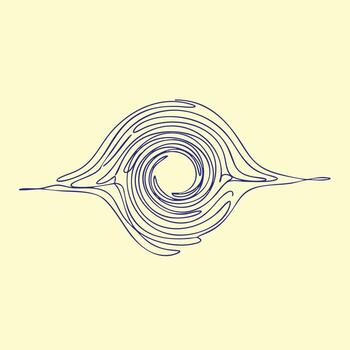 Abstract spiral pattern with concentric lines forming a symmetrical design on a light vector