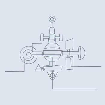 Complex Scientific Instrument with Various Components and Attachments for Precision Measurement and Data Collection vector